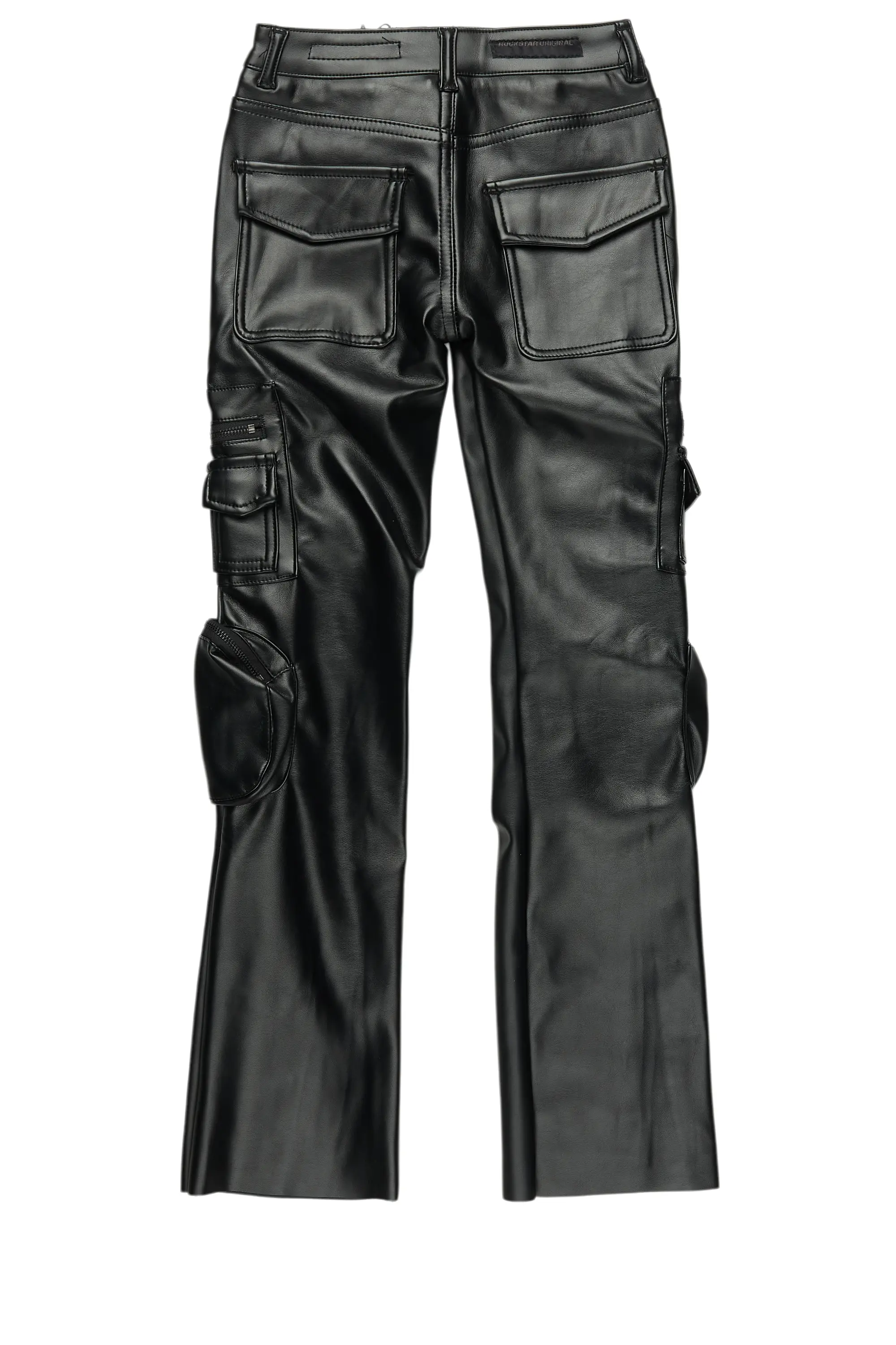Boys Sutton Black  PU Leather Jean - Image 3