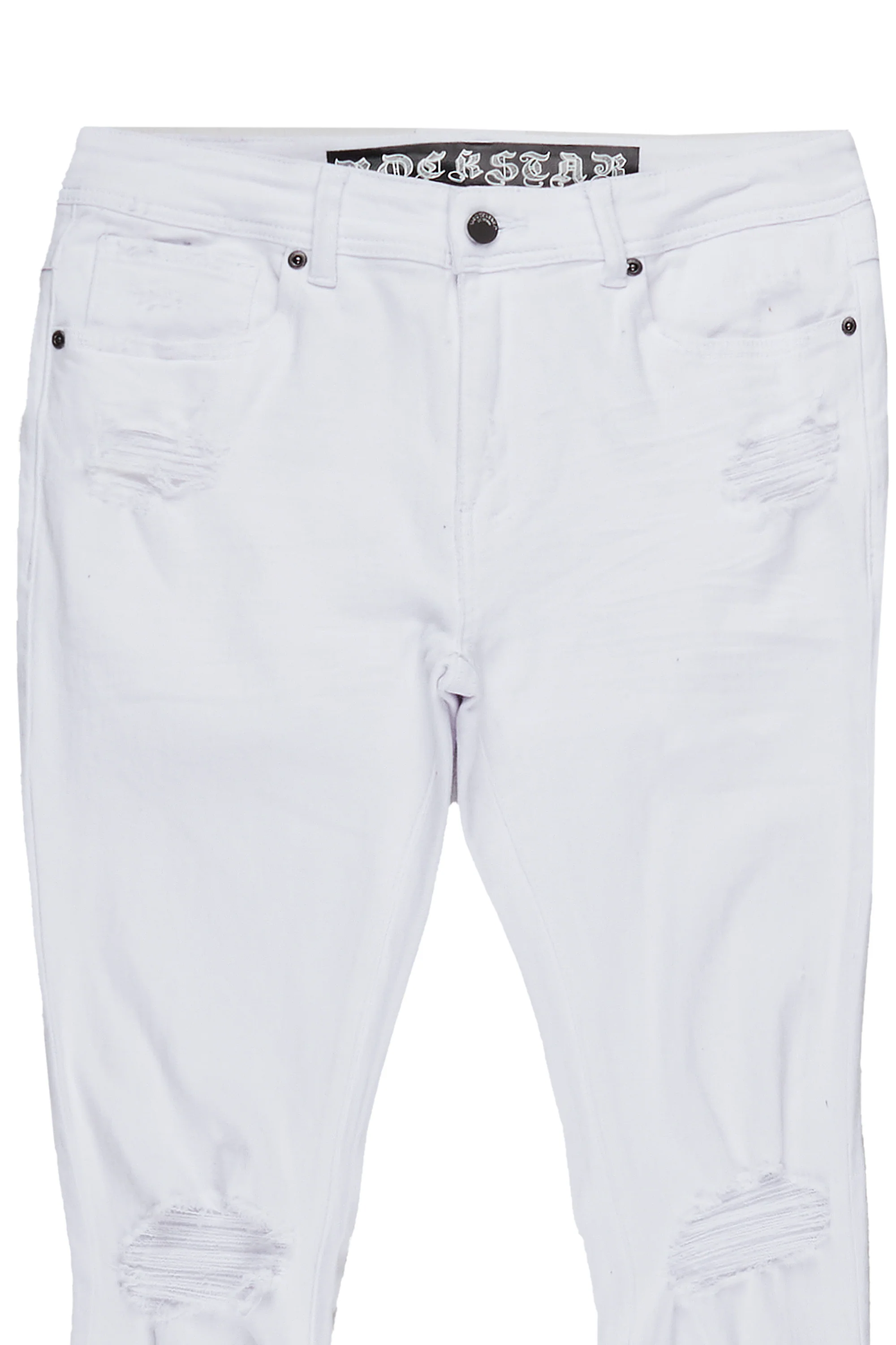 Rebel White Stacked Flare Jean - Image 5