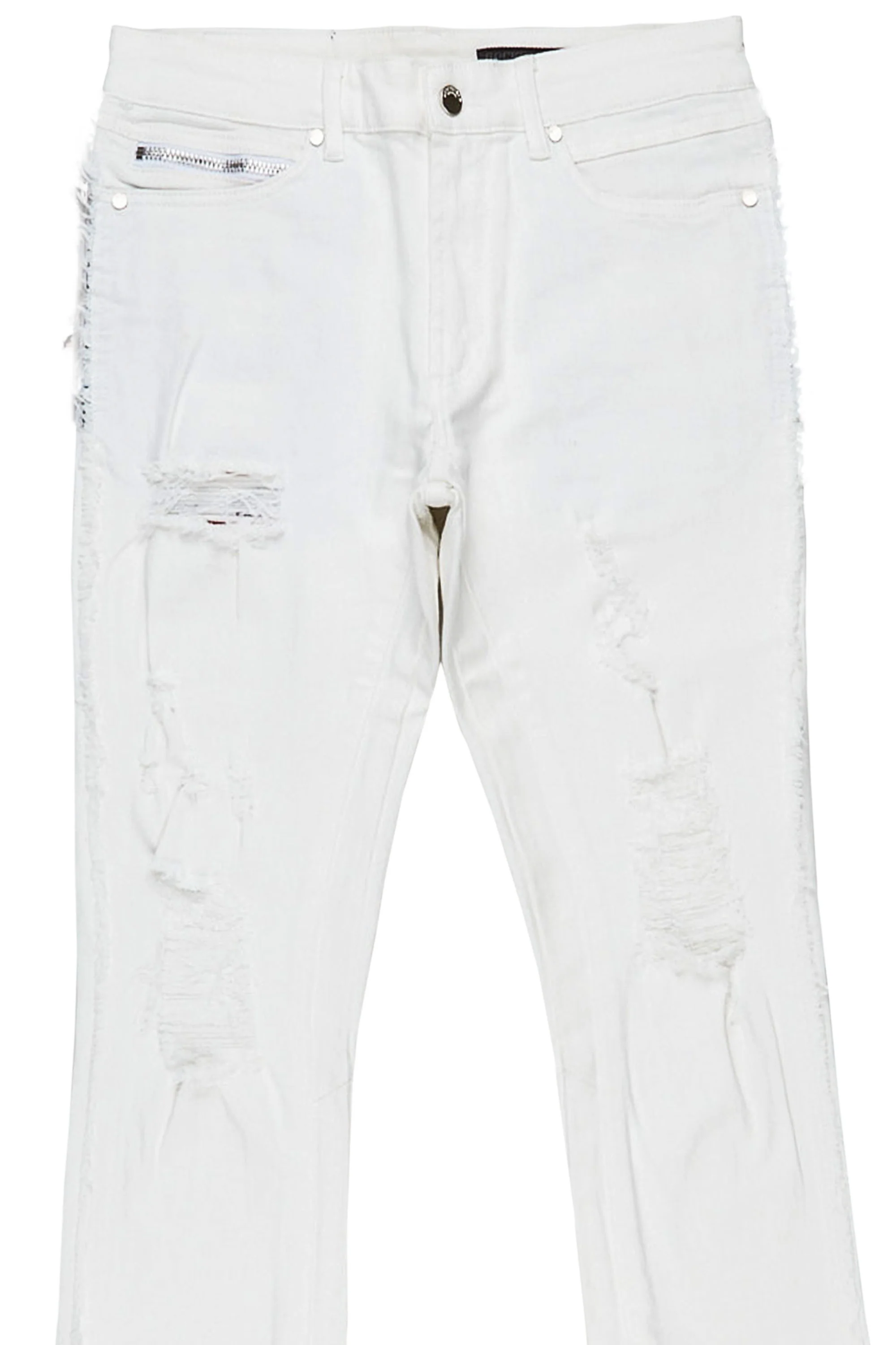 Vanni White Stacked Flare Jean - Image 4