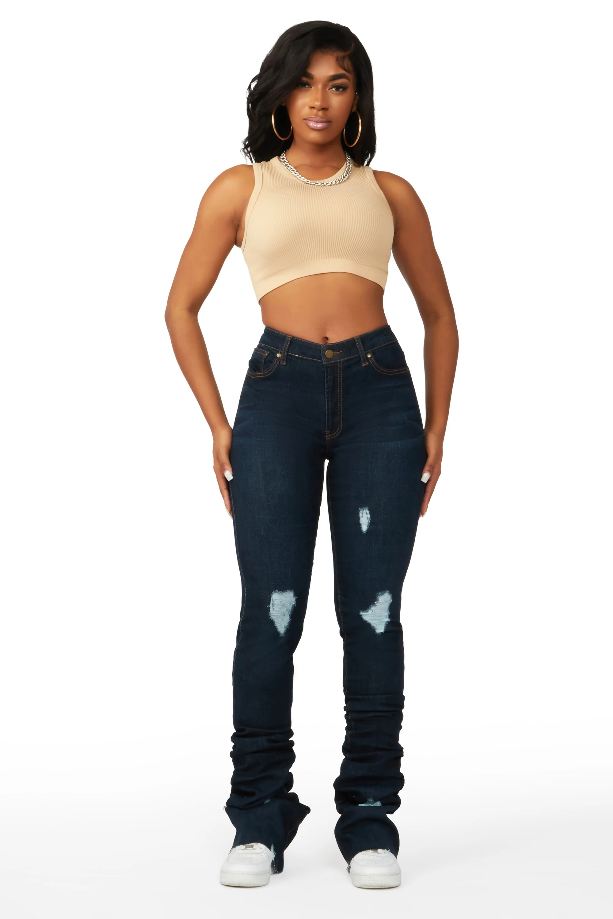 Totally Buggin Dark Wash Super Stacked Jean - Image 6