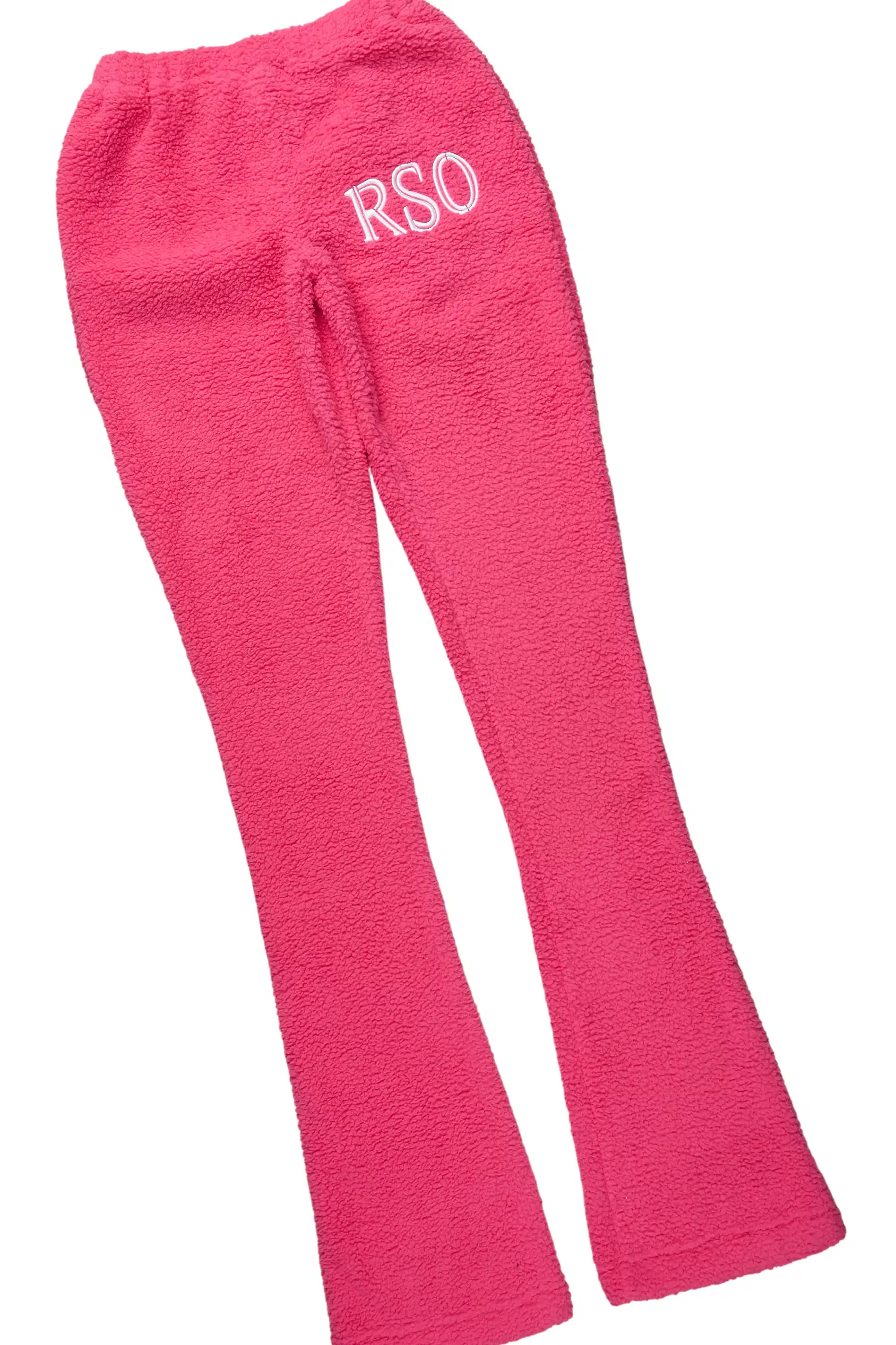 Krystiana Hot Pink Sherpa Zip Up Stacked Track Set - Image 7