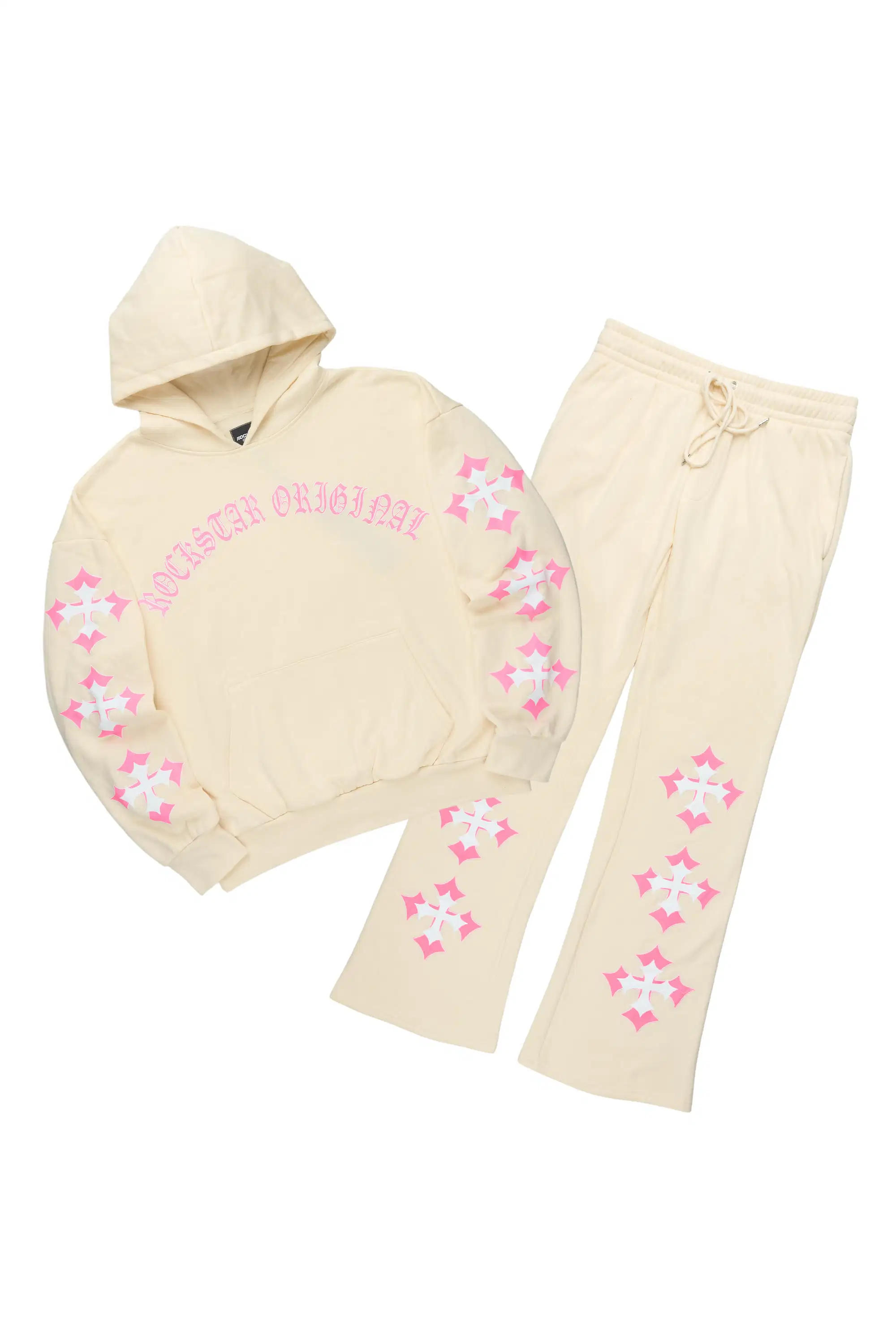 Kiyah Beige Baggy Fit Track Set - Image 3